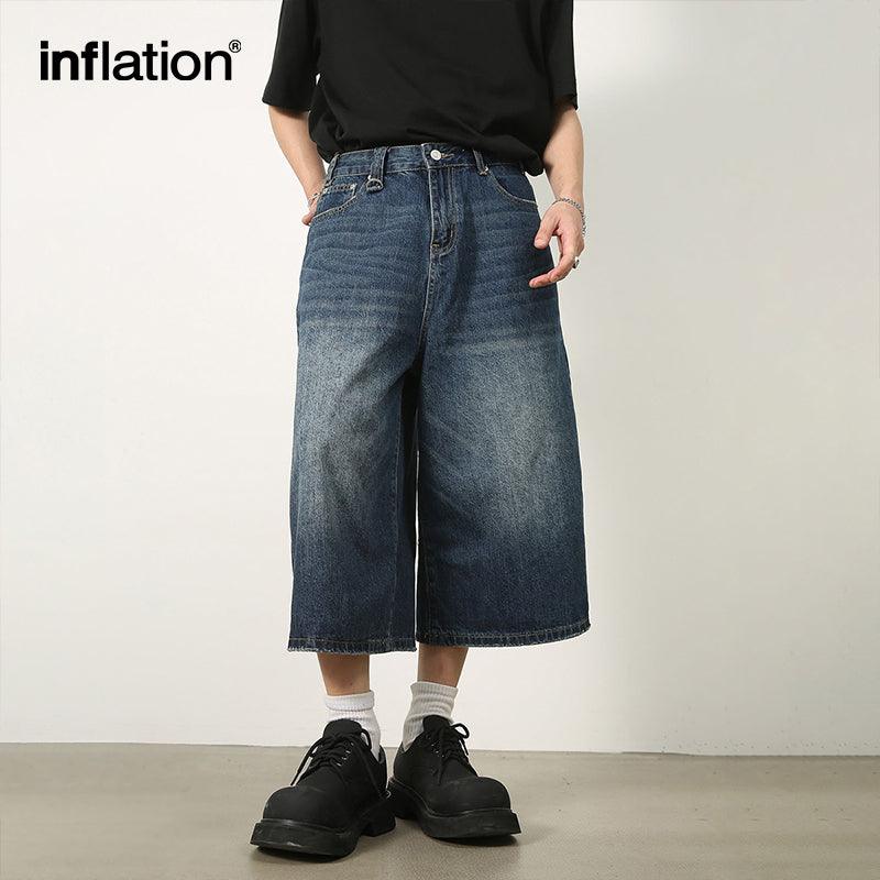 INFLATION Men Slant Pocket Wide Leg Jeans