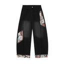 Patchwork Acid Washed Baggy Jeans | Inflation Streetwear