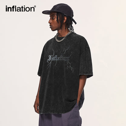 INFLATION Lightning Washed Oversized T-shirts - INFLATION