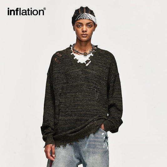 INFLATION High Street Ripped Hip Hop Sweaters