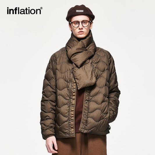INFLATION Teflon Fabric Lightweight Puffer Jacket with Scarf