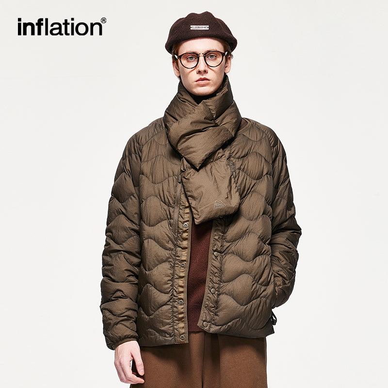 INFLATION Teflon Fabric Lightweight Puffer Jacket with Scarf - INFLATION