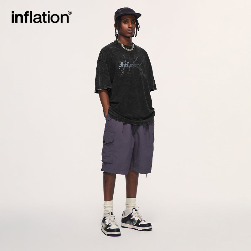 INFLATION Lightning Washed Oversized T-shirts - INFLATION