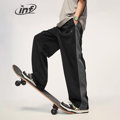 INFLATION Patchwork Wide Leg Casual Track Pants - INFLATION