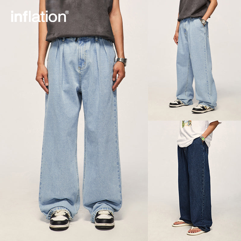 INFLATION Retro Washed Denim Pants - INFLATION