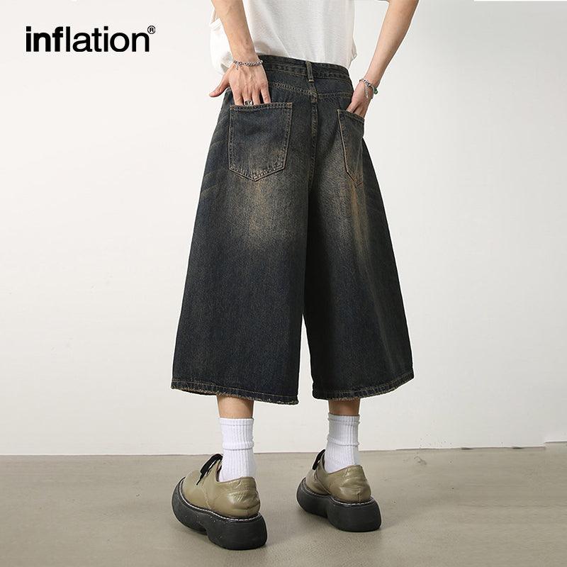 INFLATION Men Slant Pocket Wide Leg Jeans