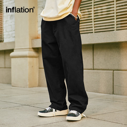 INFLATION 100% Cotton Classic Straight Leg Pants