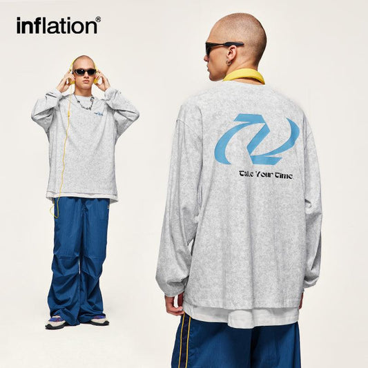 INFLATION Unisex Candy Color Oversized T-shirts