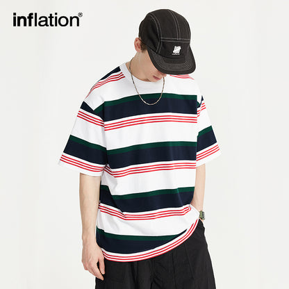 INFLATION Heavyweight Classic Striped Tshirts