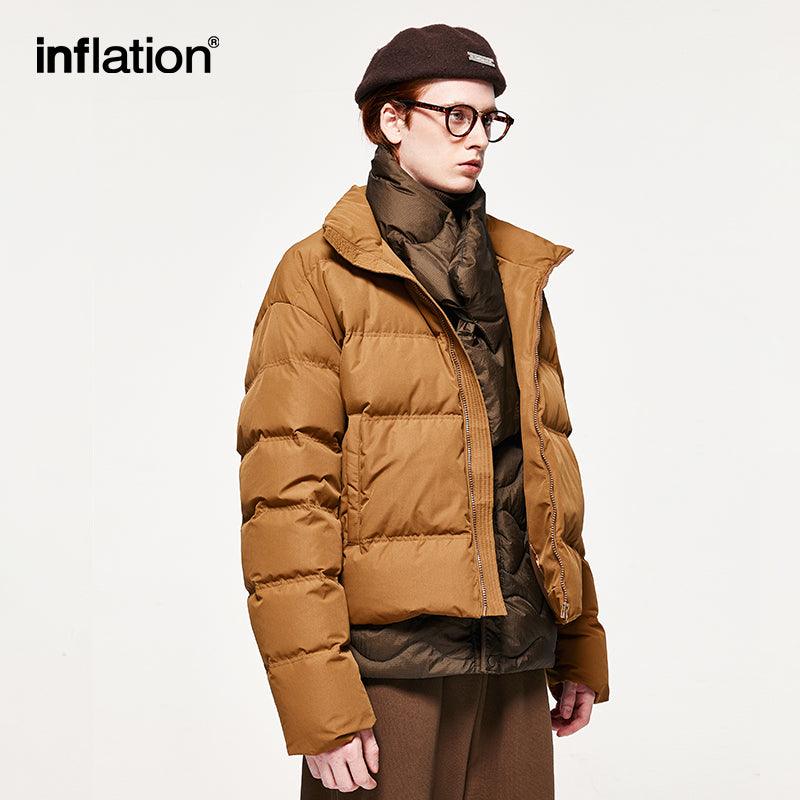 INFLATION Teflon Fabric Lightweight Puffer Jacket with Scarf - INFLATION