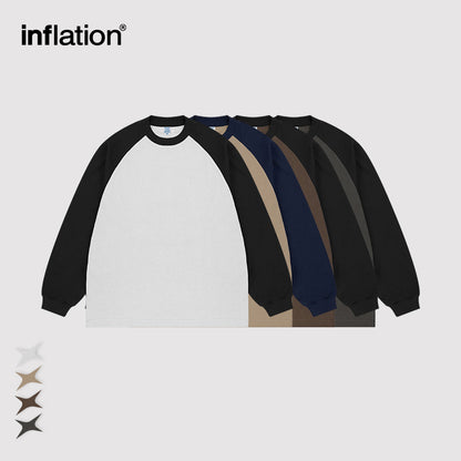 INFLATION Minimalism Raglan Sleeve Oversize Tees