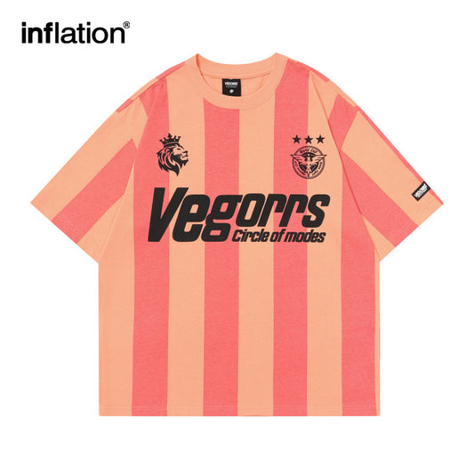 Infratian jersey style short-sleeved shirt stripes - INFLATION