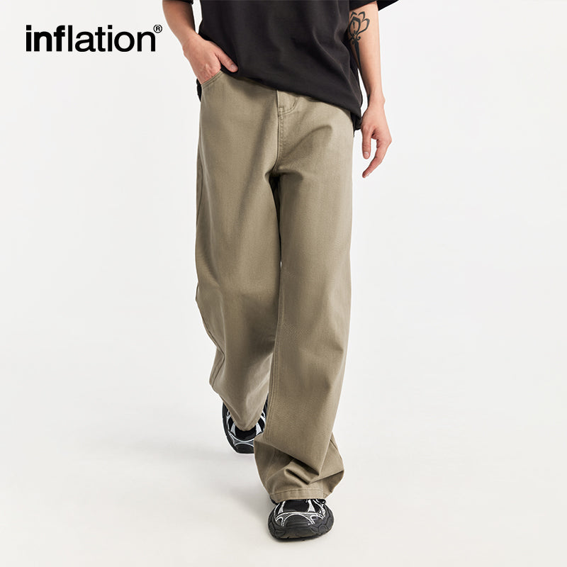 INFLATION Vintage Washed Wide Leg Jeans - INFLATION