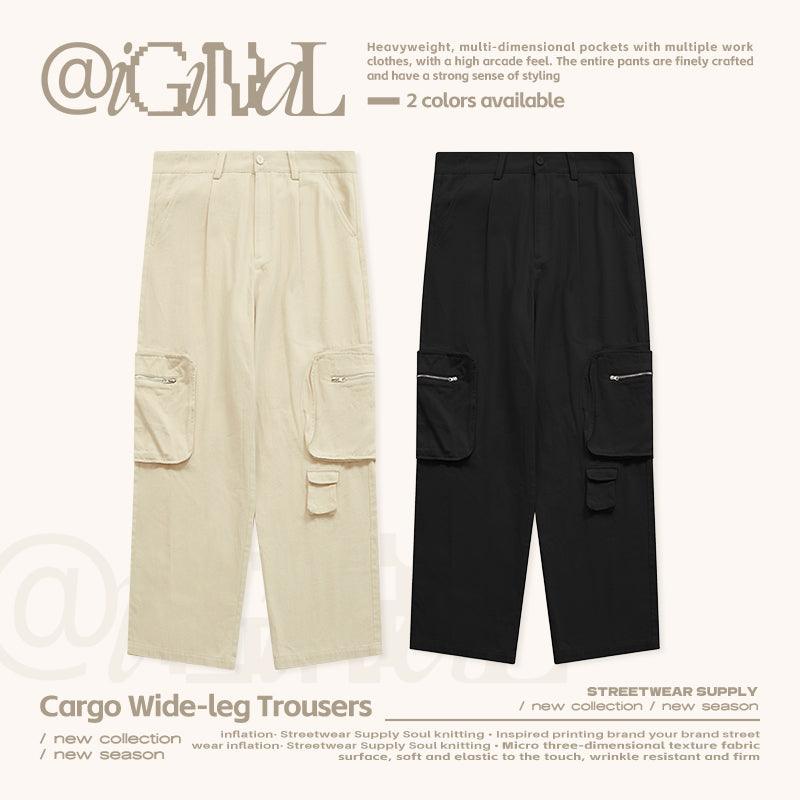 INFLATION Multi Pockets Wide Leg Cargo Pants