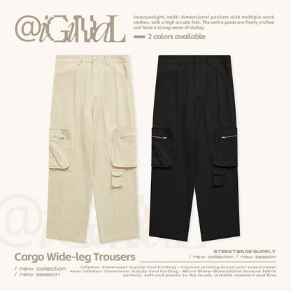 INFLATION Multi Pockets Wide Leg Cargo Pants