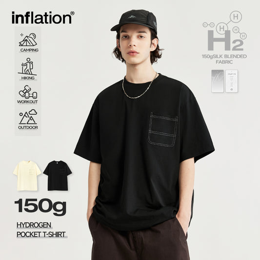 INFLATION Drop Shoulder Front Pocket Lightweight Tees - INFLATION