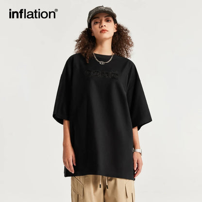 INFLATION Embroidered Twill Fabric Oversized tshirt - INFLATION