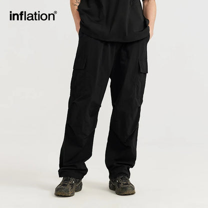 INFLATION Trendy Drawstring Waist Parachute Pants - INFLATION