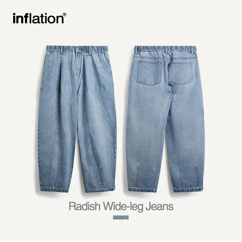 INFLATION Blue Acid-washed Carrot-Fit Jeans - INFLATION