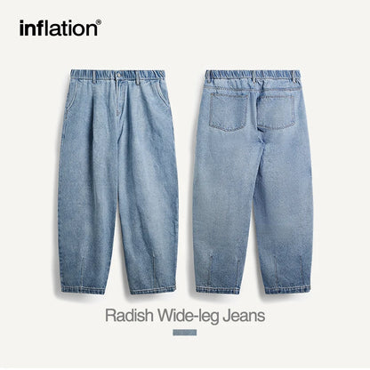 INFLATION Blue Acid-washed Carrot-Fit Jeans - INFLATION