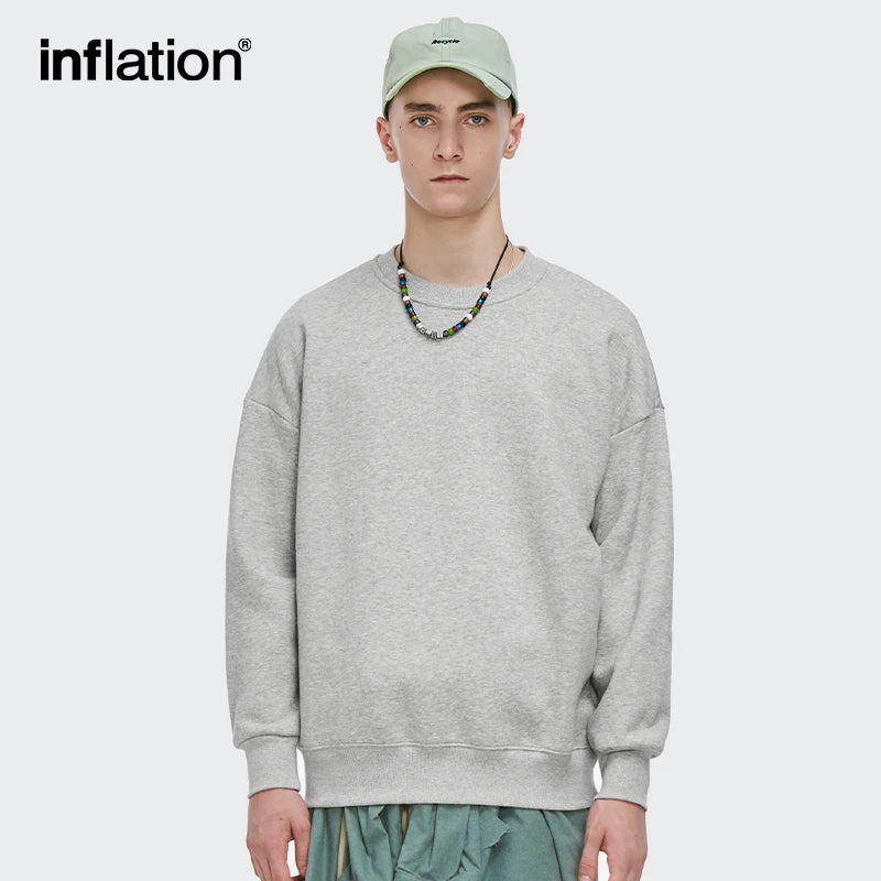 INFLATION Minimalism Fleece Lined Sweatshirts