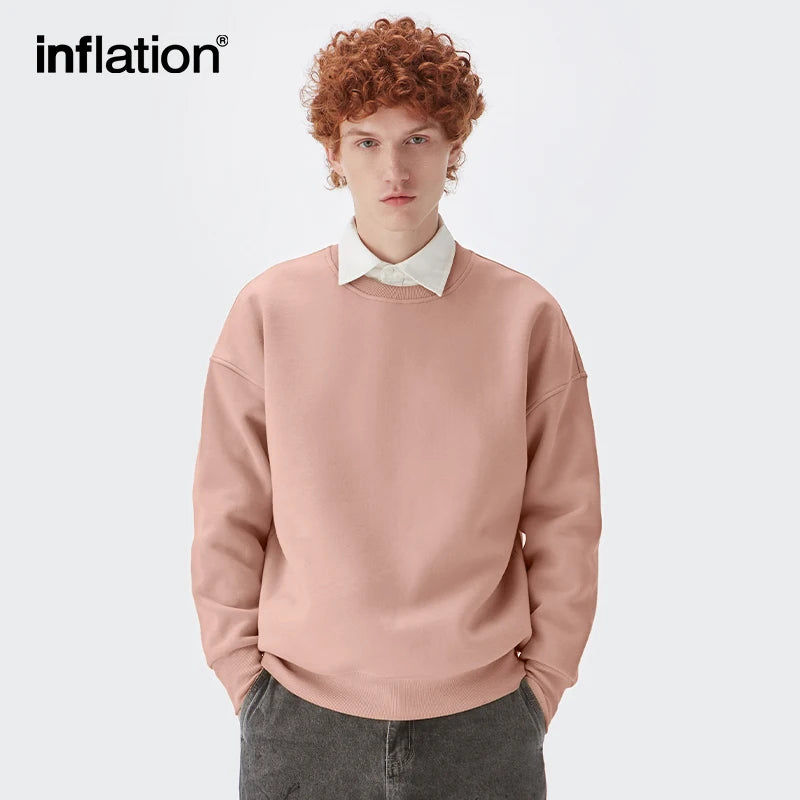 INFLATION Minimalism Fleece Lined Sweatshirts - INFLATION