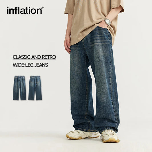 INFLATION Classic Vintage Wide Leg Jeans - INFLATION