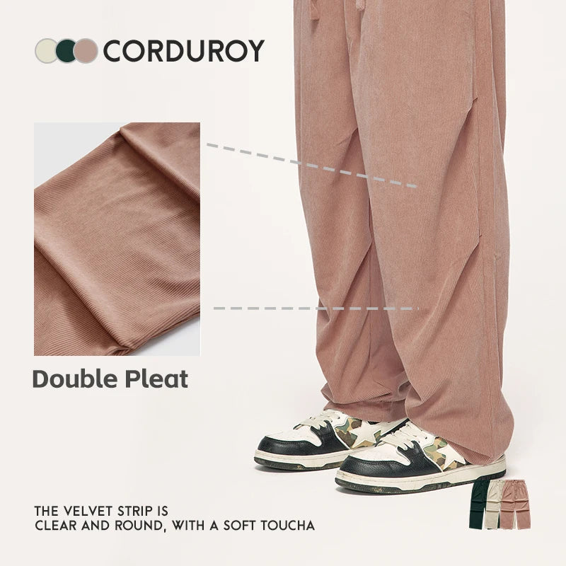 INFLATION Japanese Style Corduroy Wide Leg Pants - INFLATION