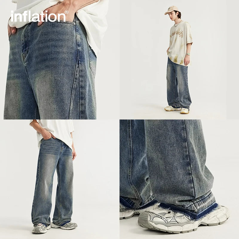 INFLATION Fringed Washed Flared Jeans - INFLATION