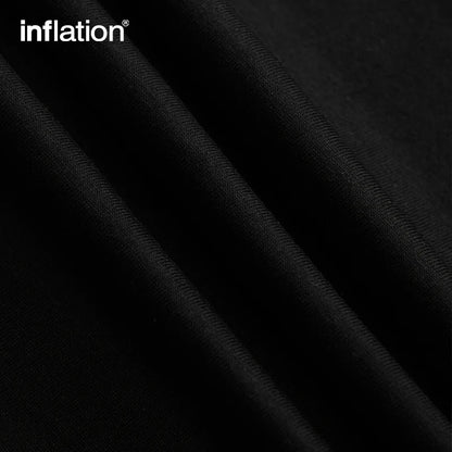 INFLATION Gothic Style Letter Printed Cotton Tees - INFLATION