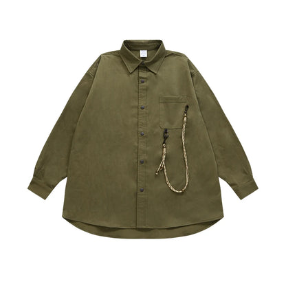 INFLATION Streetwear Cargo Shirts with Chain