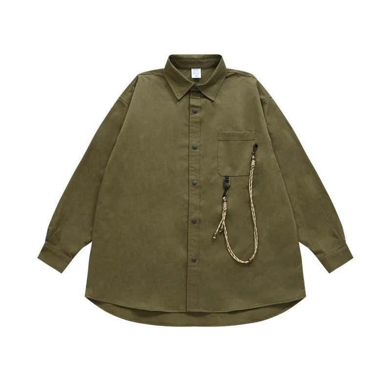 INFLATION Streetwear Cargo Shirts with Chain - INFLATION