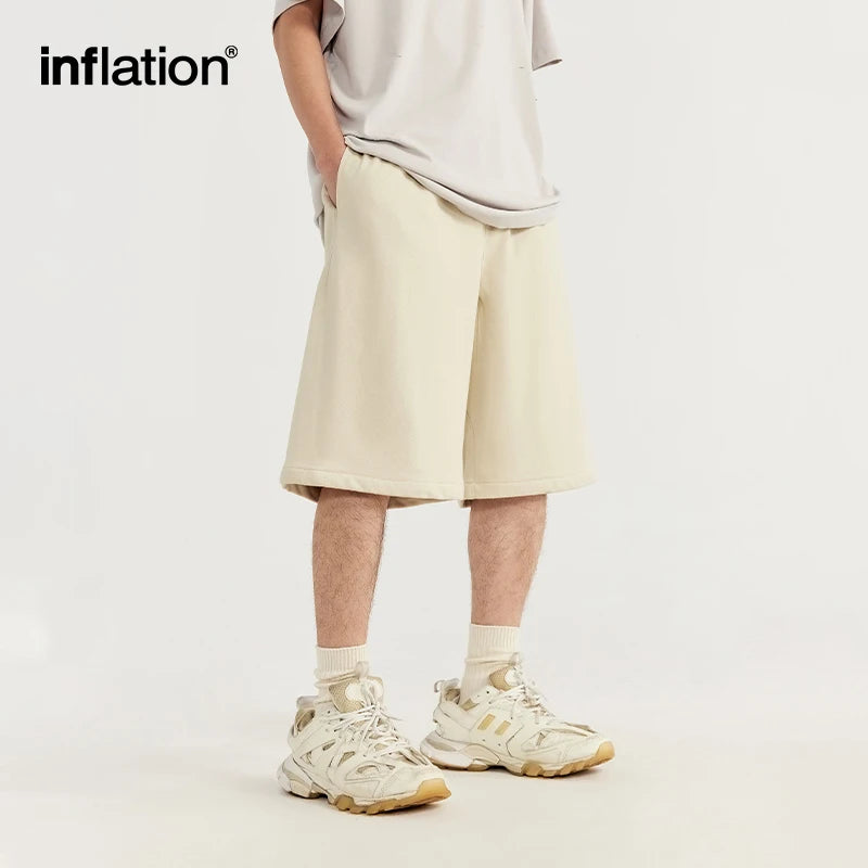 INFLATION Minimalism Straight-leg Sweat Shorts Plus Size - INFLATION