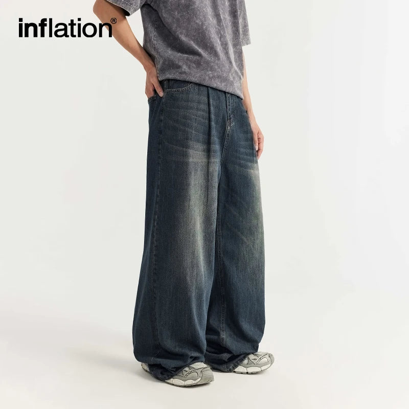 INFLATION High Street Wide Leg Baggy Jeans - INFLATION