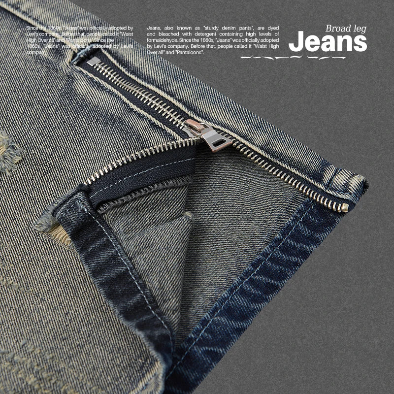 INFLATION High Street Washed Side Zipper Jeans - INFLATION