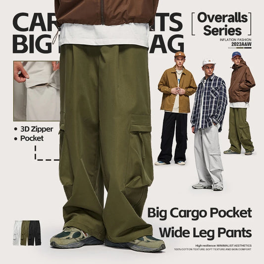INFLATION Large Pockets Cargo Pants - INFLATION