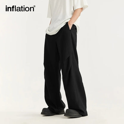INFLATION Knee Pleat Cutting Suit Trousers - INFLATION