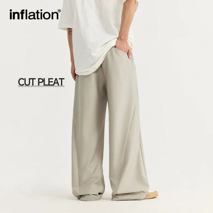 INFLATION Knee Pleat Cutting Suit Trousers - INFLATION