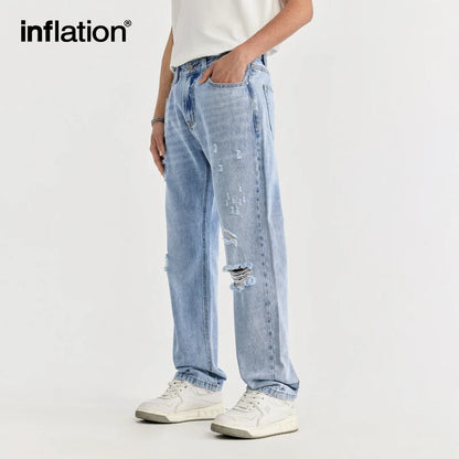 INFLATION Mens Trendy Ripped Slim Fit Jeans