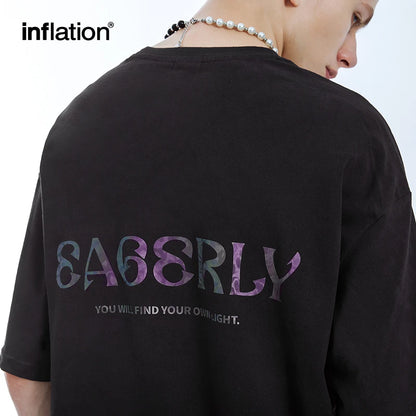 INFLATION Retro Hand Spray Gradient Streetwear Tshirt - INFLATION