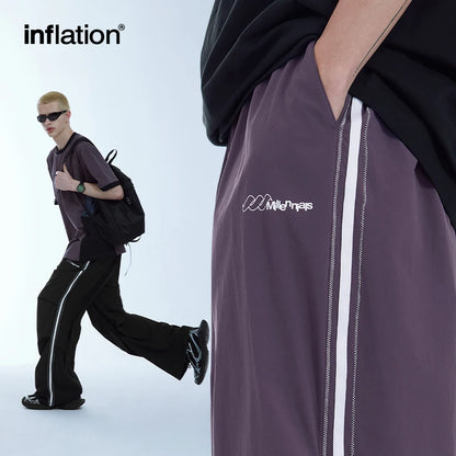 INFLATION Retro Striped  Parachute Pants