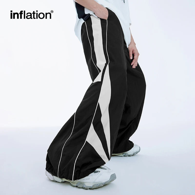 INFLATION Retro Patchwork Wide-leg Track Pants Sportswear