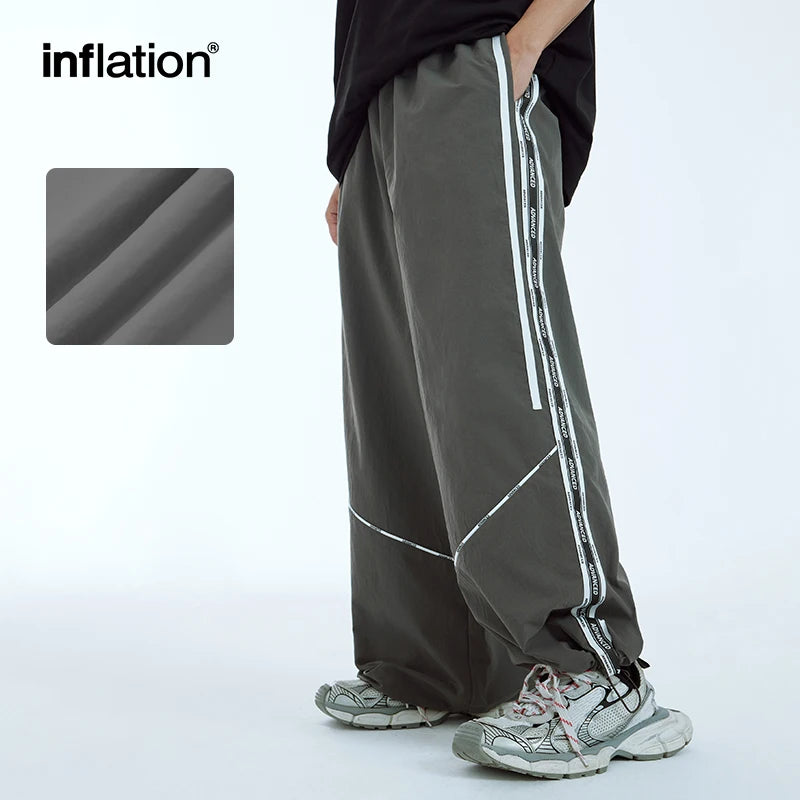 INFLATION Retro Side Splicing Wide Leg Track Pants Sportswear