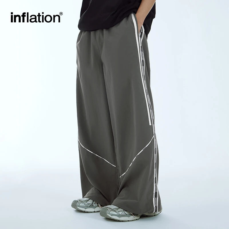 INFLATION Retro Side Splicing Wide Leg Track Pants Sportswear