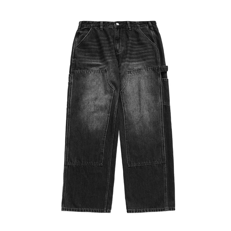 INFLATION Streetwear Multi Pockets Cargo Denim Pants - INFLATION