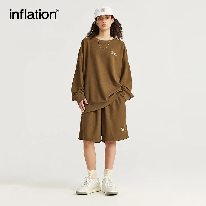 INFLATION Pique Fabric Embroidery Oversized Tracksuit - INFLATION