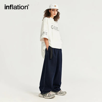 INFLATION Stitching Baggy Jeans - INFLATION