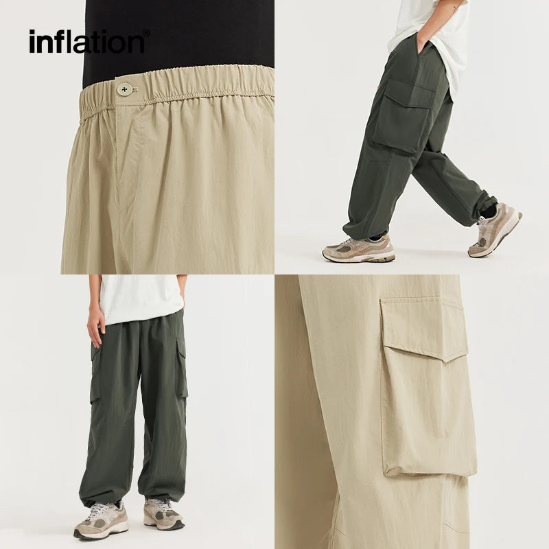 INFLATION Soft Touch Straight Leg Cargo Trousers - INFLATION