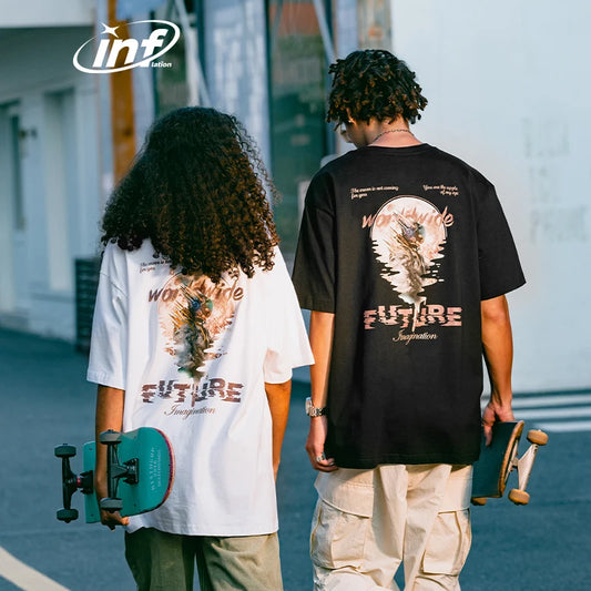 INFLATION Streetwear Graphic Oversize Tees - INFLATION