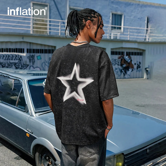 INFLATION Star Graphic Oversized Tees - INFLATION